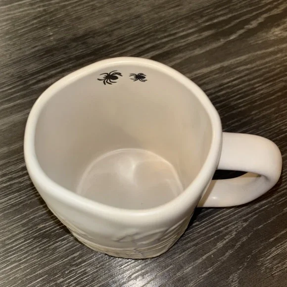Rae Dunn Halloween White Embossed Spider Web BOO‎ EEK Mug - Picture 4 of 7